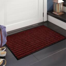 PAWNORA Burgundy 40 x 60 cm Anti Slip Door Mat in Red - Size: 40 cm x 60 cm - thumbnail 4