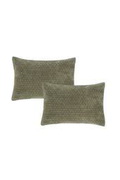 Bianca 'Attica Velvet' Embroidered Pillow sham Pair in Green - Size: Standard Pillow Case - thumbnail 3