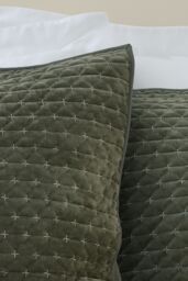 Bianca 'Attica Velvet' Embroidered Pillow sham Pair in Green - Size: Standard Pillow Case - thumbnail 2