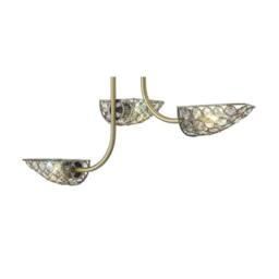 Netlighting Ashton Semi Flush Ceiling 4 Light Antique Brass Crystal in Bronze - thumbnail 5