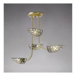 Netlighting Ashton Semi Flush Ceiling 4 Light Antique Brass Crystal in Bronze - thumbnail 2