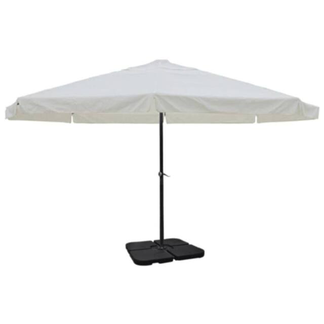 Berkfield Home Aluminium Umbrella with Portable Base White - image 1