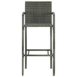 Berkfield Home Decorative 5 Piece Outdoor Bar Set with Armrest Poly Rattan Grey - thumbnail 5
