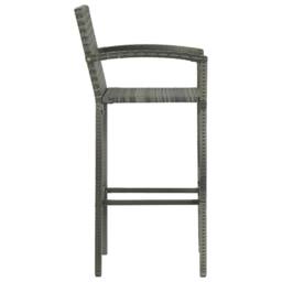 Berkfield Home Decorative 5 Piece Outdoor Bar Set with Armrest Poly Rattan Grey - thumbnail 6