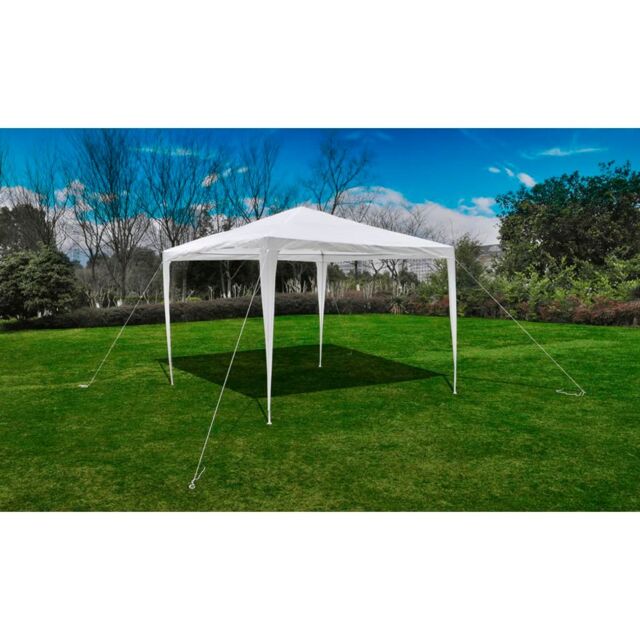 Berkfield Home 3 x 3m Pyramid-Roof Garden Gazebo Pavilion in White - image 1