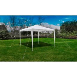 Berkfield Home 3 x 3m Pyramid-Roof Garden Gazebo Pavilion in White - thumbnail 1