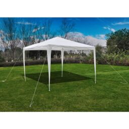 Berkfield Home 3 x 3m Pyramid-Roof Garden Gazebo Pavilion in White - thumbnail 5