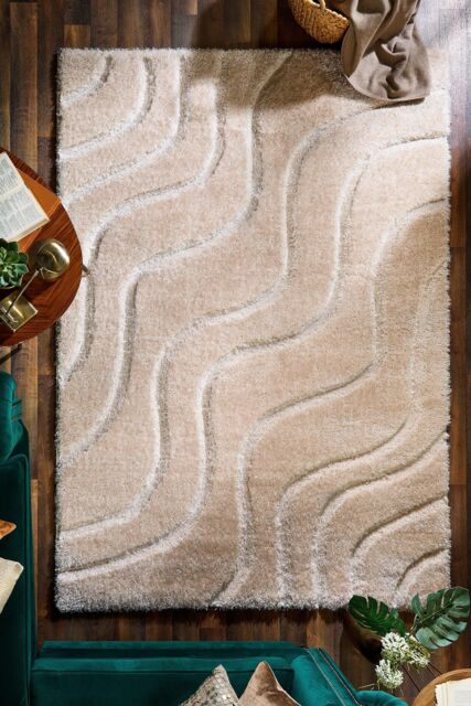 Origin Soft Carved Wave Cream in Natural - Size: 160 cm x 230 cm - image 1