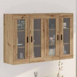 Berkfield Home Wall Mounted Cabinets 2 pcs Artisan Oak 69.5x34x90 cm Engineered Wood in Brown - thumbnail 2