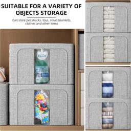 Kelvenix 2pcs 100L Folding Organizer Clothes Box in Grey - thumbnail 5