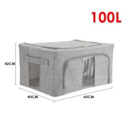 Kelvenix 2pcs 100L Folding Organizer Clothes Box in Grey - thumbnail 2