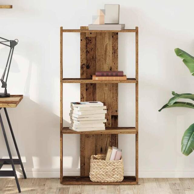 Berkfield Home Beautiful Bookcase 3-Tier Old Wood 60x30x120 cm Engineered Wood in Brown - Size: 60 x 30 x 120 cm - image 1
