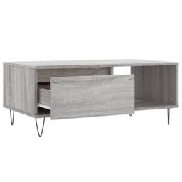 Berkfield Home Coffee Table Grey Sonoma 90x50x36.5 cm Engineered Wood - thumbnail 6