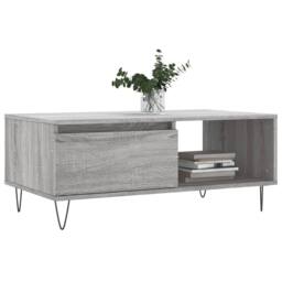 Berkfield Home Coffee Table Grey Sonoma 90x50x36.5 cm Engineered Wood - thumbnail 4
