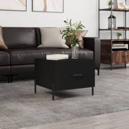 Berkfield Home Decorative Coffee Table Black 50x50x40 cm Engineered Wood - Size: 50 x 50 x 40 cm - thumbnail 2