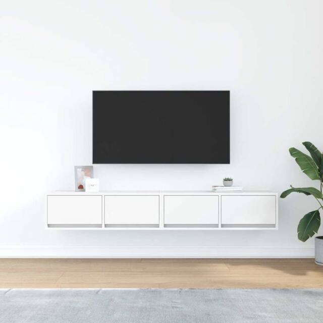 Berkfield Home TV Cabinets 2 pcs White 80x31x25.5 cm Engineered Wood - image 1