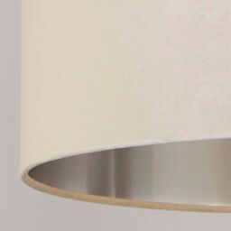 Lighting Collection Cream Velvet Drum Shade Silver Inner D40Cm Lamp Shade - thumbnail 4