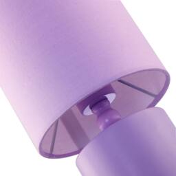Happy Homewares Modern Glossy Metal Table Lamp with Cotton Fabric Drum Shade in Lilac - thumbnail 5