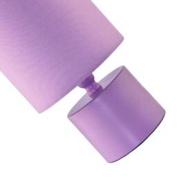Happy Homewares Modern Glossy Metal Table Lamp with Cotton Fabric Drum Shade in Lilac - thumbnail 4