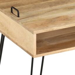 Berkfield Home TV Stand Solid Mango Wood 110x35x45 cm in Brown - Size: 110 x 35 x 45 cm - thumbnail 6