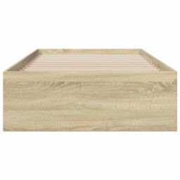 Berkfield Home Bed Frame with Drawers without Mattress Sonoma Oak 75x190 cm Small Single in Brown - thumbnail 4
