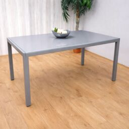 KOSY KOALA Modern Rectangle Grey Glass Dining Table Set With 4 Grey Gem Chairs Dining Room Furniture in Brown - thumbnail 5