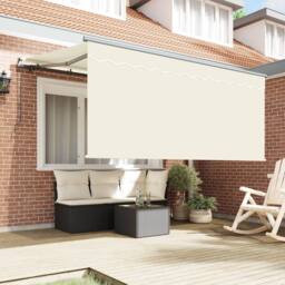 Berkfield Home Retractable Awning Cream 300 x 200 cm Aluminium, Polyester - thumbnail 3