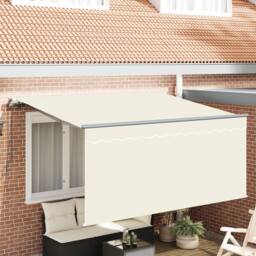 Berkfield Home Retractable Awning Cream 300 x 200 cm Aluminium, Polyester - thumbnail 1