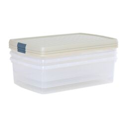 Wham Clip 3x 30L Rectangular Plastic Storage Boxes with Clip Lock Lids in Stone - thumbnail 4