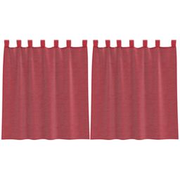 Berkfield Home Voile Curtains with Loops 2 pcs Wine Red 140x140 cm - thumbnail 2