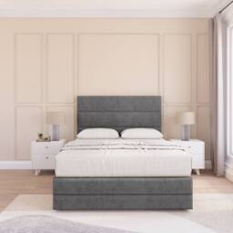 "Sloomy Monaco Bed Base No Drawers 12"" Footboard & 54"" Floor Standing Headboard in Dark Grey - Size: Single" - thumbnail 2