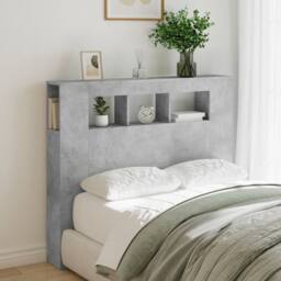 Berkfield Home LED Headboard Concrete Grey 120x18.5x103.5 cm Engineered Wood - thumbnail 3