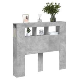 Berkfield Home LED Headboard Concrete Grey 120x18.5x103.5 cm Engineered Wood - thumbnail 4