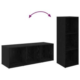 Berkfield Home TV Cabinet 3 pcs Black oak 37 x 35 x 107.5 cm Engineered wood - thumbnail 8