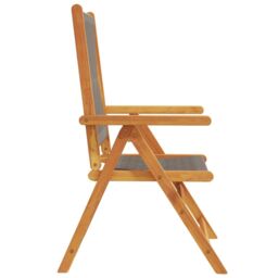 Berkfield Home Reclining Garden Chairs 6 pcs Grey Solid Wood Acacia - thumbnail 5