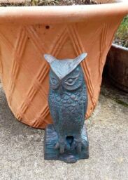 Inspirational Gifting Long Eared Owl Garden Sculpture Outdoor Figurine in Bronze - thumbnail 2