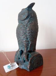 Inspirational Gifting Long Eared Owl Garden Sculpture Outdoor Figurine in Bronze - thumbnail 4