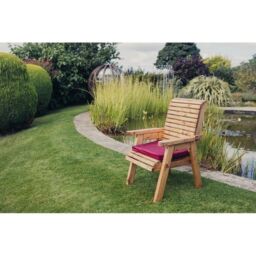 Churnet Valley Garden Furniture Ltd Valley Chair - Timber - Min. Assembly Required - Set of Cushions Inc in Brown - thumbnail 2