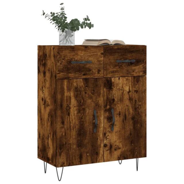Berkfield Home Sideboard Smoked Oak 69.5x34x90 cm Engineered Wood in Brown - image 1