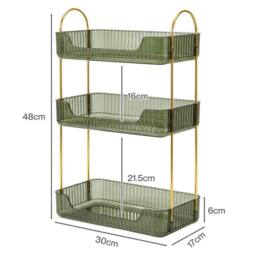 KORVIXA Makeup Organiser Modern Minimalist 3-Tier in Green - Size: Medium - thumbnail 2