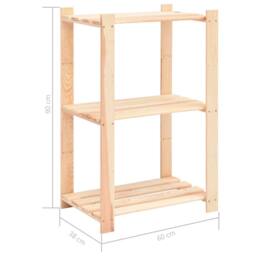 Berkfield Home 3-Tier Storage Racks 10 pcs 60x38x90 cm Solid Pinewood 150 kg in Beige - Size: 60 x 38 x 90 cm - thumbnail 8