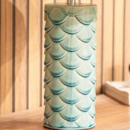 ValueLights Athena Blue Ceramic Shell Table Lamp - thumbnail 5