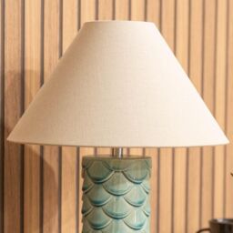 ValueLights Athena Blue Ceramic Shell Table Lamp - thumbnail 3