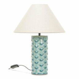ValueLights Athena Blue Ceramic Shell Table Lamp - thumbnail 2