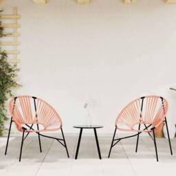 Berkfield Home Beautiful Garden Egg Chair Black & Orange Poly Rattan in Pale Orange - thumbnail 1