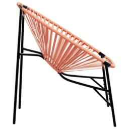 Berkfield Home Beautiful Garden Egg Chair Black & Orange Poly Rattan in Pale Orange - thumbnail 5