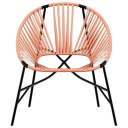 Berkfield Home Beautiful Garden Egg Chair Black & Orange Poly Rattan in Pale Orange - thumbnail 4