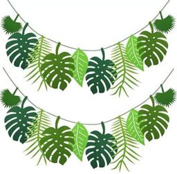 Leaper Style 3 Party Decoration Plant Leaf Felt Garland in Green - thumbnail 3