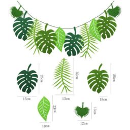 Leaper Style 3 Party Decoration Plant Leaf Felt Garland in Green - thumbnail 5