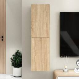 Berkfield Home TV Cabinet Sonoma Oak 30.5x30x110 cm Engineered Wood in Light Oak - thumbnail 2